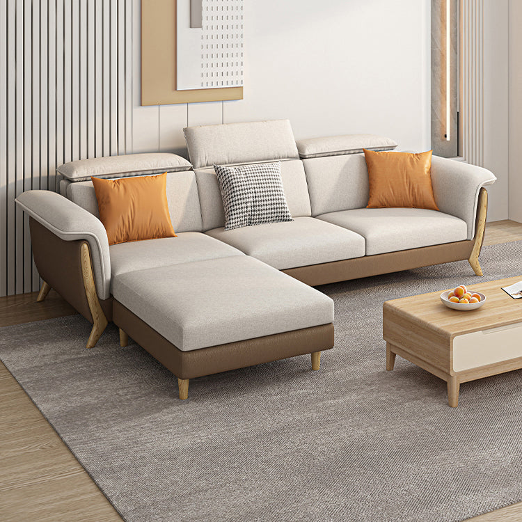 Canapés sectionnels en tissu en bois massif sectionnel pour le salon