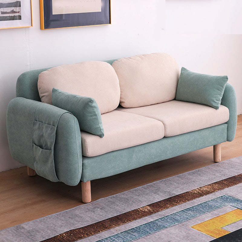 26" Wide Contemporary Sofa Fabric Pillows Seating with Storage