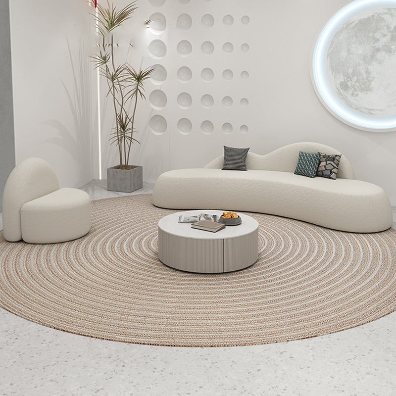 Asiento estacionario blanco sin brazo de tela de sofá de 39 "de ancho