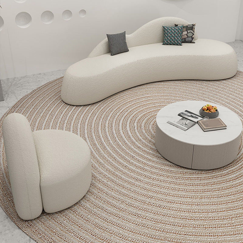 Asiento estacionario blanco sin brazo de tela de sofá de 39 "de ancho