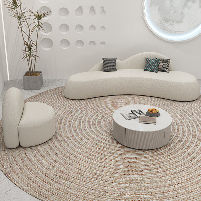 Asiento estacionario blanco sin brazo de tela de sofá de 39 "de ancho