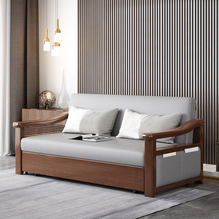 Oreiller de canapé-lit de futon en bois contemporain Back Futon et matelas avec rangement
