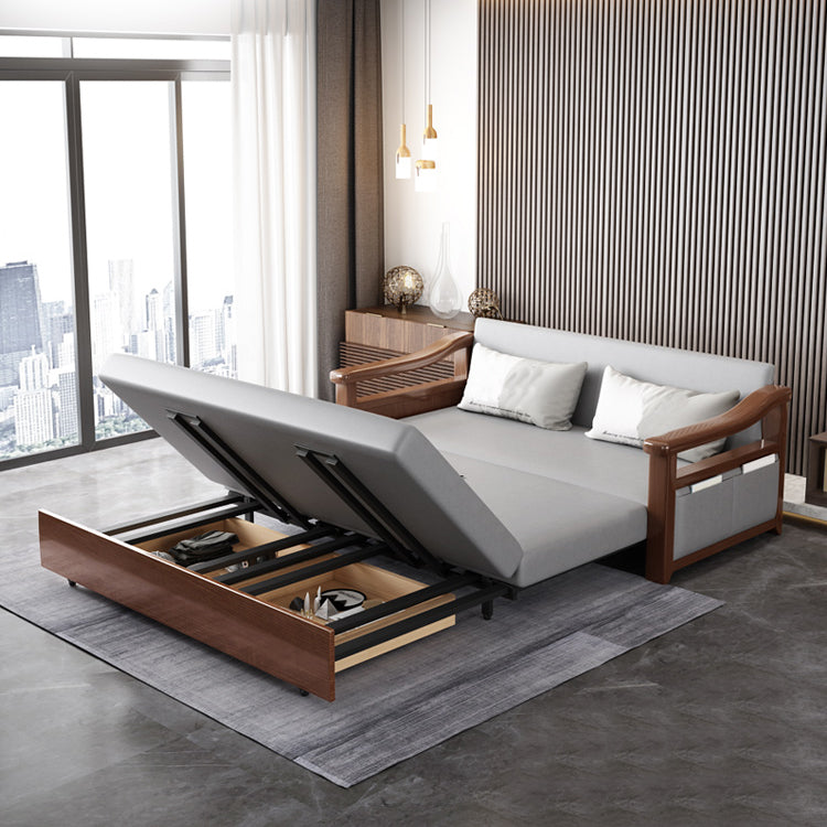 Oreiller de canapé-lit de futon en bois contemporain Back Futon et matelas avec rangement