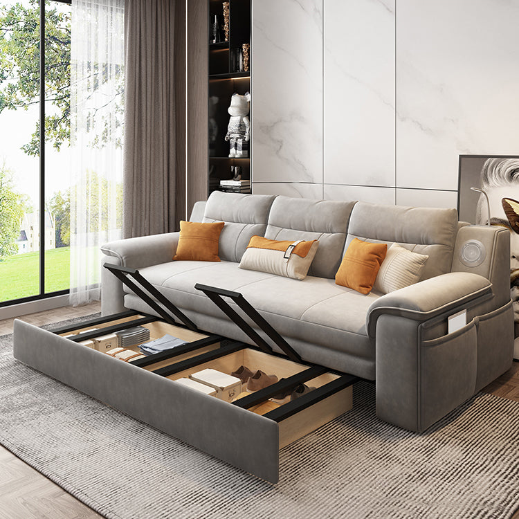 32" Wide Scandinavian Sofa Futon Foldable Sleeper Sofa with Storage Clearhalo 'furn' 'furn_futons' 'Furniture' 'Futons & Daybeds' 'Futons' 'Living Room Furniture' 7251592