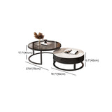 Glass Top Coffee Table Set Frame Cocktail Table with Drawers