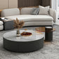 Slate Top Coffee Table Set Drum Cocktail Table with 2 Drawers Clearhalo 'Coffee & Accent Tables' 'Coffee Tables' 'coffee_tables' 'furn' 'furn_coffee_tables' 'Furniture' 'Living Room Furniture' 7251611