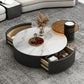 Slate Top Coffee Table Set Drum Cocktail Table with 2 Drawers Clearhalo 'Coffee & Accent Tables' 'Coffee Tables' 'coffee_tables' 'furn' 'furn_coffee_tables' 'Furniture' 'Living Room Furniture' 7251612