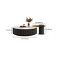 Slate Top Coffee Table Set Drum Cocktail Table with 2 Drawers Clearhalo 'Coffee & Accent Tables' 'Coffee Tables' 'coffee_tables' 'furn' 'furn_coffee_tables' 'Furniture' 'Living Room Furniture' 7251623