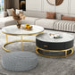 Slate Top Coffee Table Set Frame Cocktail Table with Drawers Clearhalo 'Coffee & Accent Tables' 'Coffee Tables' 'coffee_tables' 'furn' 'furn_coffee_tables' 'Furniture' 'Living Room Furniture' 7251627