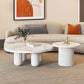 Contemporary Round Coffee Table Set Pedestal Wood Cocktail Table Clearhalo 'Coffee & Accent Tables' 'Coffee Tables' 'coffee_tables' 'furn' 'furn_coffee_tables' 'Furniture' 'Living Room Furniture' 7251641