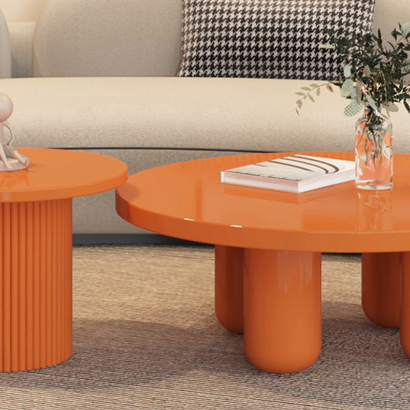 Contemporary Round Coffee Table Set Pedestal Wood Cocktail Table Clearhalo 'Coffee & Accent Tables' 'Coffee Tables' 'coffee_tables' 'furn' 'furn_coffee_tables' 'Furniture' 'Living Room Furniture' 7251650