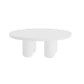 Contemporary Round Coffee Table Set Pedestal Wood Cocktail Table Cream Clearhalo 'Coffee & Accent Tables' 'Coffee Tables' 'coffee_tables' 'furn' 'furn_coffee_tables' 'Furniture' 'Living Room Furniture' 7251653