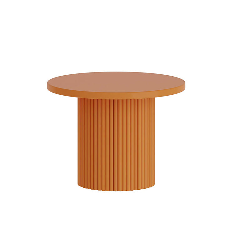 Contemporary Round Coffee Table Set Pedestal Wood Cocktail Table 20"L x 20"W x 16"H Orange Clearhalo 'Coffee & Accent Tables' 'Coffee Tables' 'coffee_tables' 'furn' 'furn_coffee_tables' 'Furniture' 'Living Room Furniture' 7251655