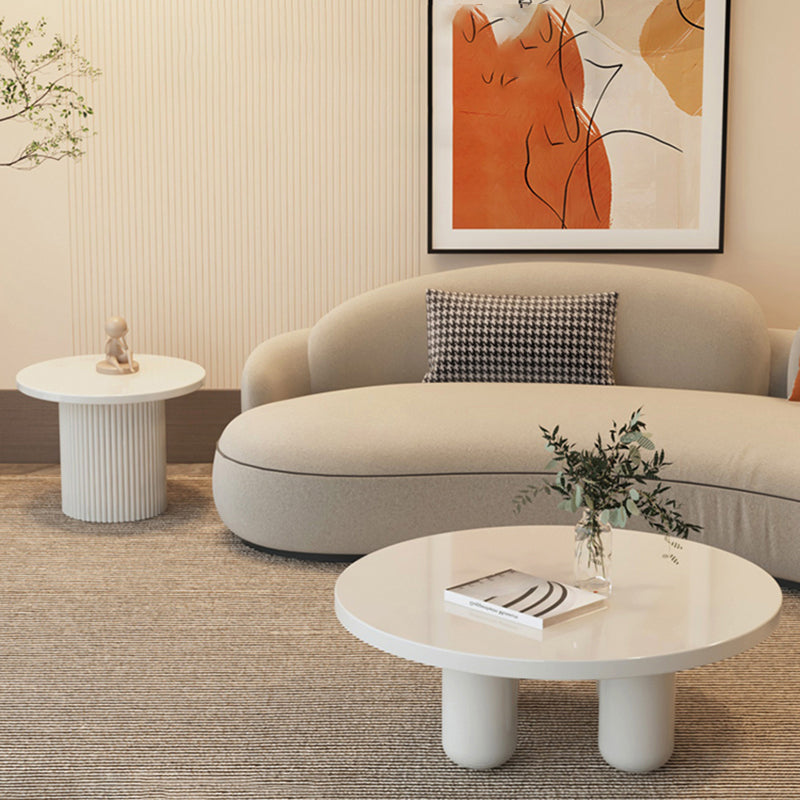 Contemporary Round Coffee Table Set Pedestal Wood Cocktail Table Clearhalo 'Coffee & Accent Tables' 'Coffee Tables' 'coffee_tables' 'furn' 'furn_coffee_tables' 'Furniture' 'Living Room Furniture' 7251660