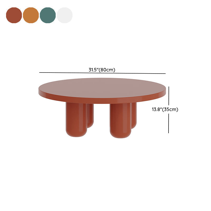 Contemporary Round Coffee Table Set Pedestal Wood Cocktail Table Clearhalo 'Coffee & Accent Tables' 'Coffee Tables' 'coffee_tables' 'furn' 'furn_coffee_tables' 'Furniture' 'Living Room Furniture' 7251664