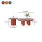 Contemporary Round Coffee Table Set Pedestal Wood Cocktail Table Clearhalo 'Coffee & Accent Tables' 'Coffee Tables' 'coffee_tables' 'furn' 'furn_coffee_tables' 'Furniture' 'Living Room Furniture' 7251667