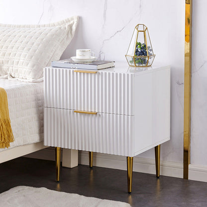Classic Glam Storage Chest Manufactured Wood Dresser with 2/3/4/5/6 Drawers 19.7"L x 16.5"W x 23.6"H White Clearhalo 'Bedroom Furniture' 'Dressers & Chests' 'dressers_chests' 'furn' 'furn_dressers_chests' 'Furniture' 7252091