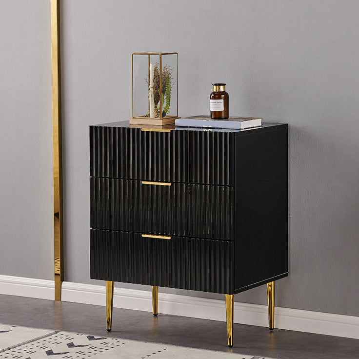 Classic Glam Storage Chest Manufactured Wood Dresser with 2/3/4/5/6 Drawers 24"L x 16"W x 30"H Black Clearhalo 'Bedroom Furniture' 'Dressers & Chests' 'dressers_chests' 'furn' 'furn_dressers_chests' 'Furniture' 7252100