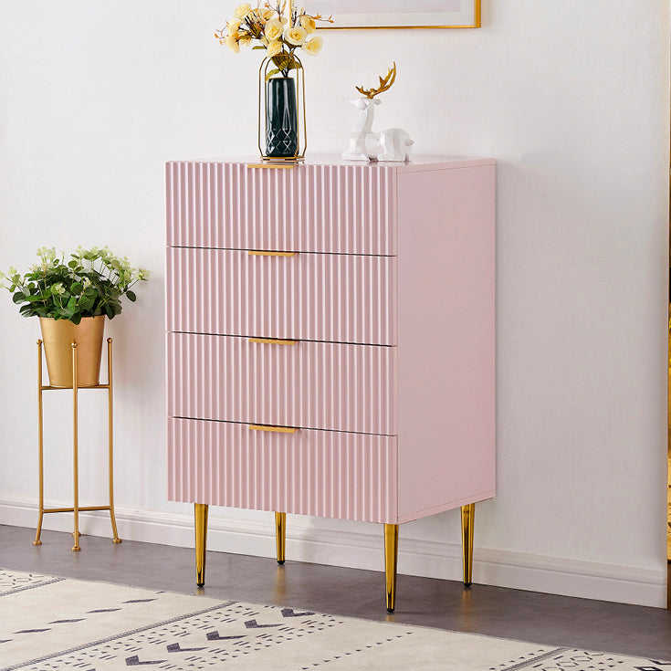 Classic Glam Storage Chest Manufactured Wood Dresser with 2/3/4/5/6 Drawers 24"L x 16"W x 37"H Pink Clearhalo 'Bedroom Furniture' 'Dressers & Chests' 'dressers_chests' 'furn' 'furn_dressers_chests' 'Furniture' 7252103