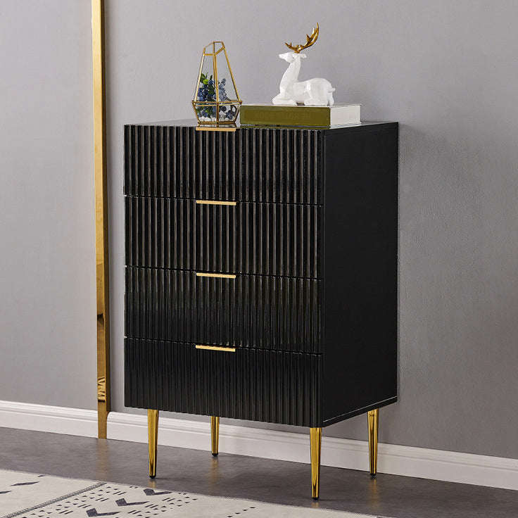 Classic Glam Storage Chest Manufactured Wood Dresser with 2/3/4/5/6 Drawers 24"L x 16"W x 37"H Black Clearhalo 'Bedroom Furniture' 'Dressers & Chests' 'dressers_chests' 'furn' 'furn_dressers_chests' 'Furniture' 7252105
