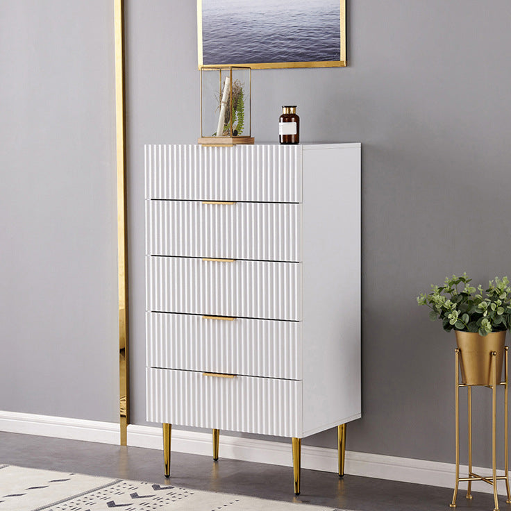 Classic Glam Storage Chest Manufactured Wood Dresser with 2/3/4/5/6 Drawers 24"L x 16"W x 45"H White Clearhalo 'Bedroom Furniture' 'Dressers & Chests' 'dressers_chests' 'furn' 'furn_dressers_chests' 'Furniture' 7252106