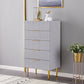 Classic Glam Storage Chest Manufactured Wood Dresser with 2/3/4/5/6 Drawers 24"L x 16"W x 45"H Grey Clearhalo 'Bedroom Furniture' 'Dressers & Chests' 'dressers_chests' 'furn' 'furn_dressers_chests' 'Furniture' 7252109