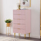 Classic Glam Storage Chest Manufactured Wood Dresser with 2/3/4/5/6 Drawers 24"L x 16"W x 45"H Pink Clearhalo 'Bedroom Furniture' 'Dressers & Chests' 'dressers_chests' 'furn' 'furn_dressers_chests' 'Furniture' 7252110