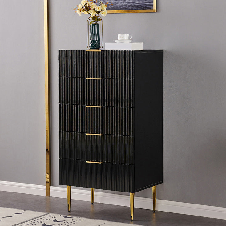 Classic Glam Storage Chest Manufactured Wood Dresser with 2/3/4/5/6 Drawers 24"L x 16"W x 45"H Black Clearhalo 'Bedroom Furniture' 'Dressers & Chests' 'dressers_chests' 'furn' 'furn_dressers_chests' 'Furniture' 7252111