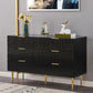 Classic Glam Storage Chest Manufactured Wood Dresser with 2/3/4/5/6 Drawers 47"L x 16"W x 30"H Black Clearhalo 'Bedroom Furniture' 'Dressers & Chests' 'dressers_chests' 'furn' 'furn_dressers_chests' 'Furniture' 7252112