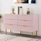 Classic Glam Storage Chest Manufactured Wood Dresser with 2/3/4/5/6 Drawers 47"L x 16"W x 30"H Pink Clearhalo 'Bedroom Furniture' 'Dressers & Chests' 'dressers_chests' 'furn' 'furn_dressers_chests' 'Furniture' 7252113