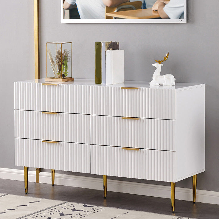 Classic Glam Storage Chest Manufactured Wood Dresser with 2/3/4/5/6 Drawers 47"L x 16"W x 30"H White Clearhalo 'Bedroom Furniture' 'Dressers & Chests' 'dressers_chests' 'furn' 'furn_dressers_chests' 'Furniture' 7252115