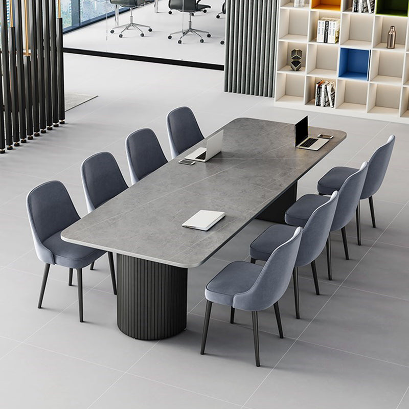 Bureau de tâches en pierre de style moderne Bureau de bureau de forme rectangulaire avec 2 jambes