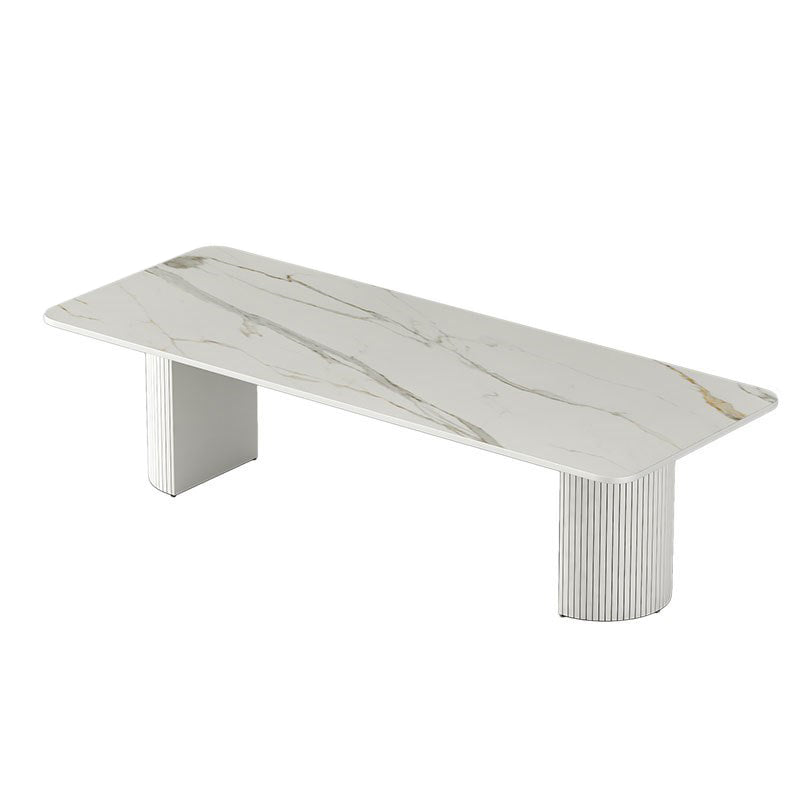 Bureau de tâches en pierre de style moderne Bureau de bureau de forme rectangulaire avec 2 jambes