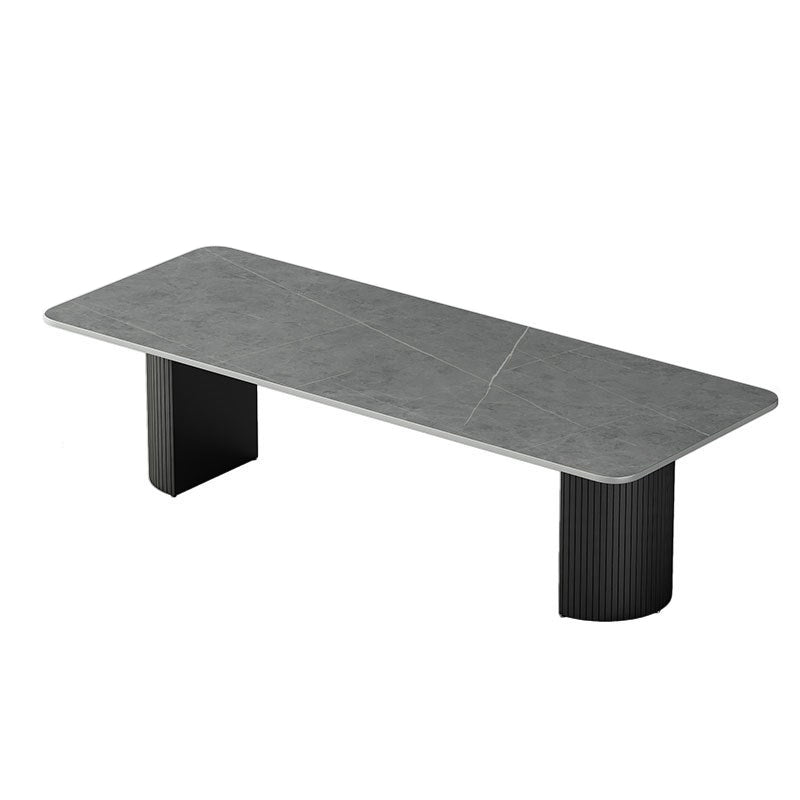 Bureau de tâches en pierre de style moderne Bureau de bureau de forme rectangulaire avec 2 jambes