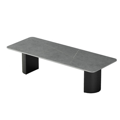 Bureau de tâches en pierre de style moderne Bureau de bureau de forme rectangulaire avec 2 jambes