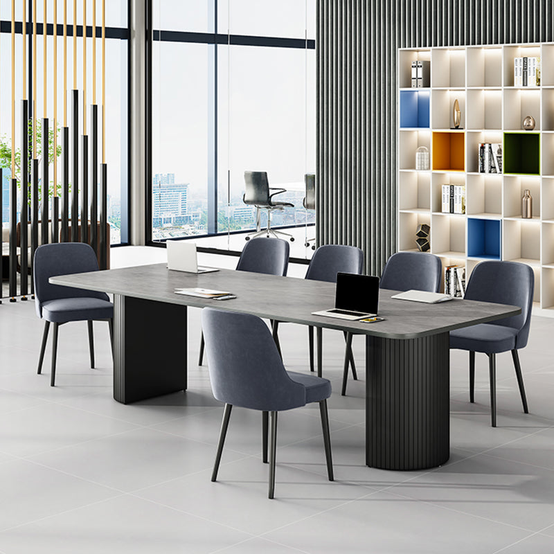 Bureau de tâches en pierre de style moderne Bureau de bureau de forme rectangulaire avec 2 jambes