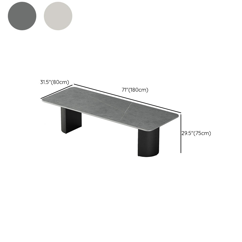 Bureau de tâches en pierre de style moderne Bureau de bureau de forme rectangulaire avec 2 jambes