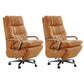 Silla de oficina de tobogán moderna con brazos acolchados de cuero altura de altura de asiento ajustable
