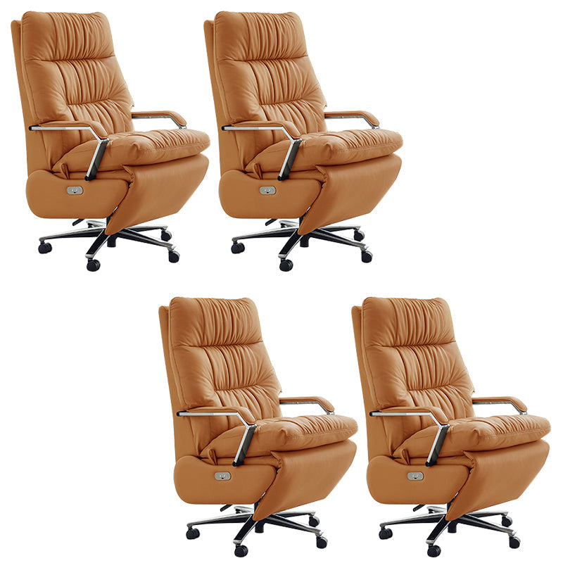 Silla de oficina de tobogán moderna con brazos acolchados de cuero altura de altura de asiento ajustable