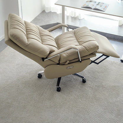 Silla de oficina de tobogán moderna con brazos acolchados de cuero altura de altura de asiento ajustable