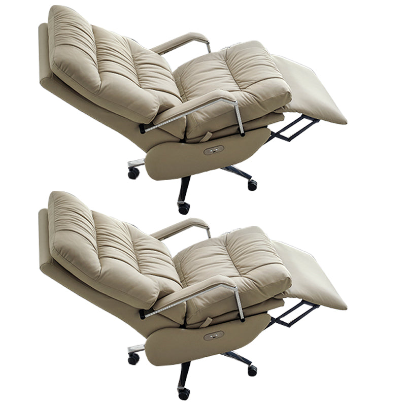 Silla de oficina de tobogán moderna con brazos acolchados de cuero altura de altura de asiento ajustable