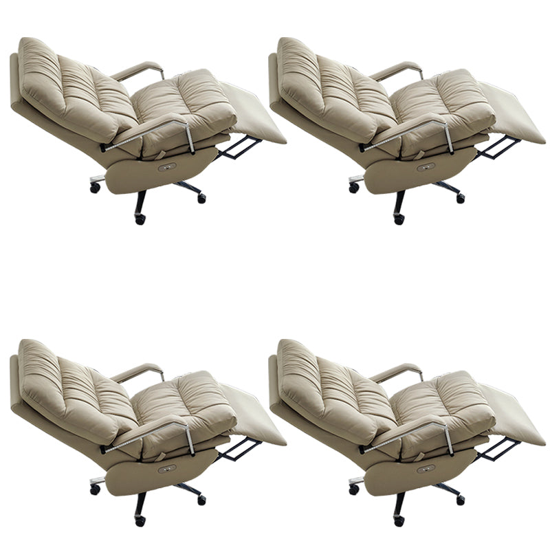 Silla de oficina de tobogán moderna con brazos acolchados de cuero altura de altura de asiento ajustable