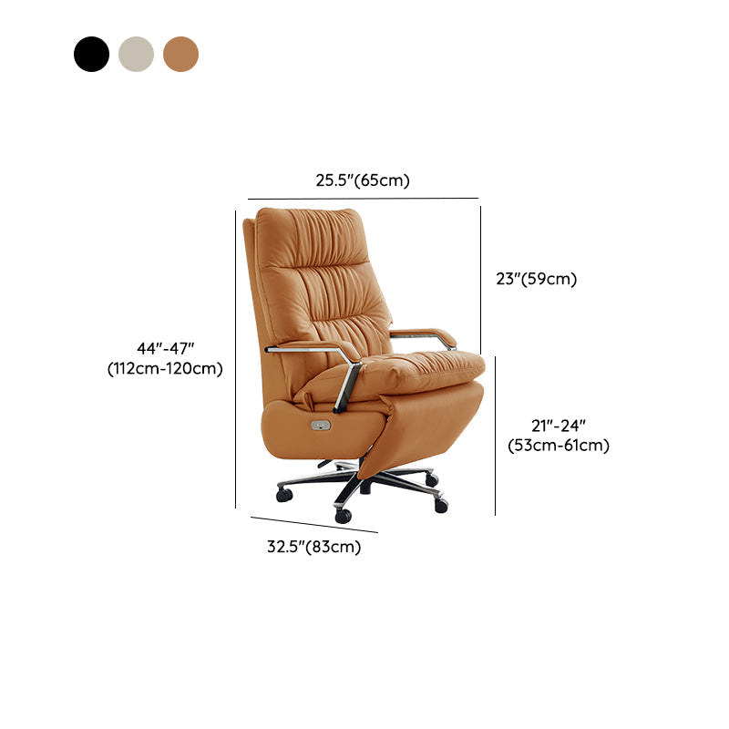 Silla de oficina de tobogán moderna con brazos acolchados de cuero altura de altura de asiento ajustable