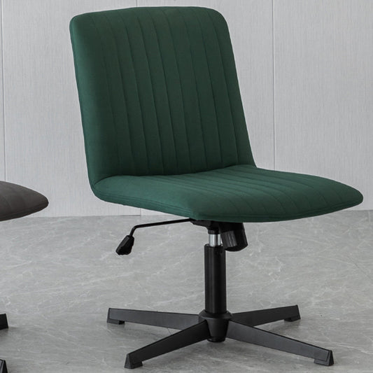 Armless Office Chair Adjustable Seat Height No Distressing Ergonomic Desk Chair Green 1 Piece Casters Not Included