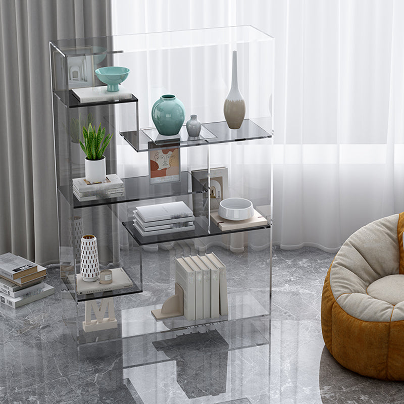 Contemporary Closed Back Bookshelf Standard Acrylic Bookcase with Shelves Clearhalo 'Bookcases' 'furn' 'furn_bookcases' 'Furniture' 'Office Furniture' 7252526