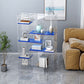 Contemporary Closed Back Bookshelf Standard Acrylic Bookcase with Shelves Blue Clearhalo 'Bookcases' 'furn' 'furn_bookcases' 'Furniture' 'Office Furniture' 7252532