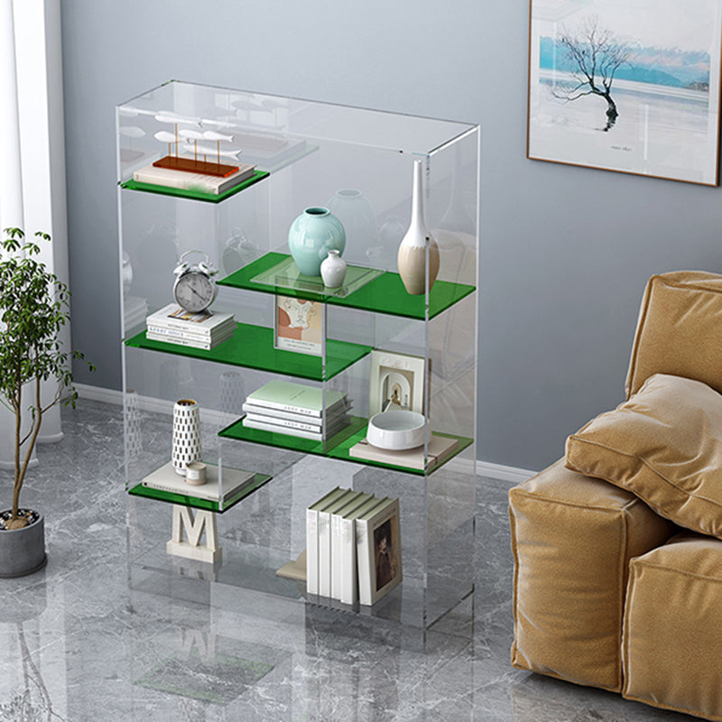 Contemporary Closed Back Bookshelf Standard Acrylic Bookcase with Shelves Green Clearhalo 'Bookcases' 'furn' 'furn_bookcases' 'Furniture' 'Office Furniture' 7252534