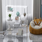 Contemporary Closed Back Bookshelf Standard Acrylic Bookcase with Shelves Clear Clearhalo 'Bookcases' 'furn' 'furn_bookcases' 'Furniture' 'Office Furniture' 7252536