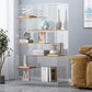 Contemporary Closed Back Bookshelf Standard Acrylic Bookcase with Shelves Orange Clearhalo 'Bookcases' 'furn' 'furn_bookcases' 'Furniture' 'Office Furniture' 7252540