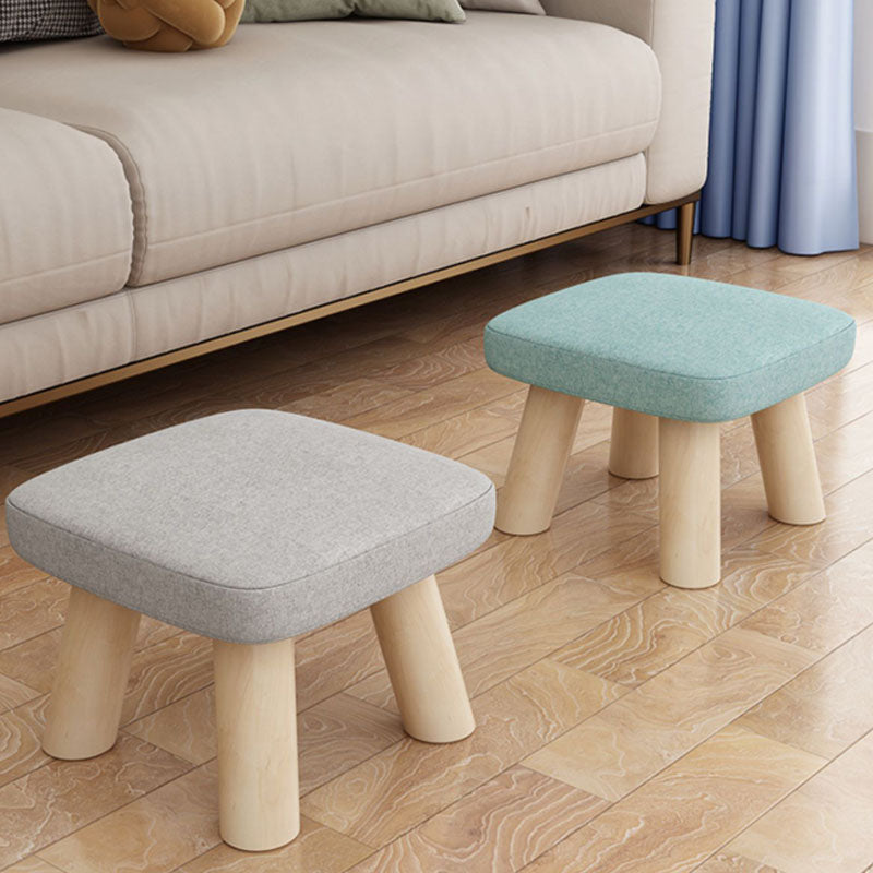 Modern Ottoman Cotton Detachable Seat Cover Solid Color Square Ottoman Clearhalo 'furn' 'furn_ottomans_poufs' 'Furniture' 'Living Room Furniture' 'Ottomans & Poufs' 'ottomans_poufs' 7252571